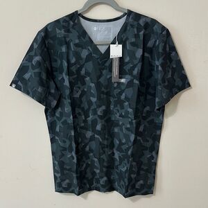 NWT Figs Camo Print Scrubs Top